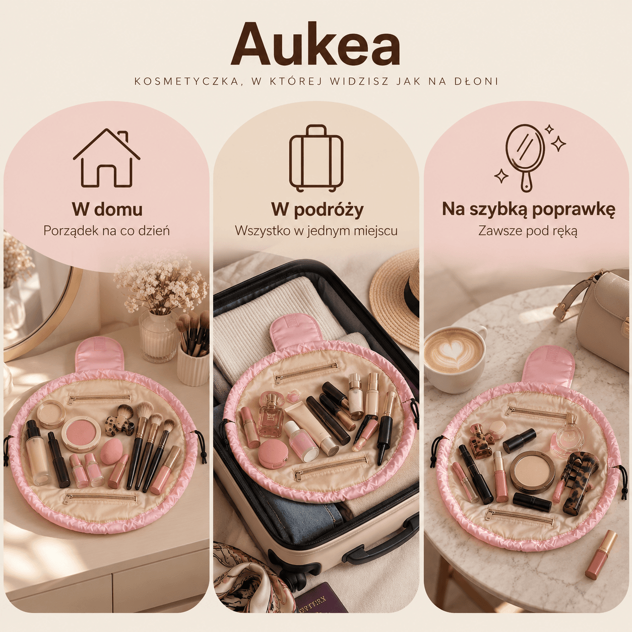 Aukea - Kosmetyczka W Której Widać Jak Na Dłoni