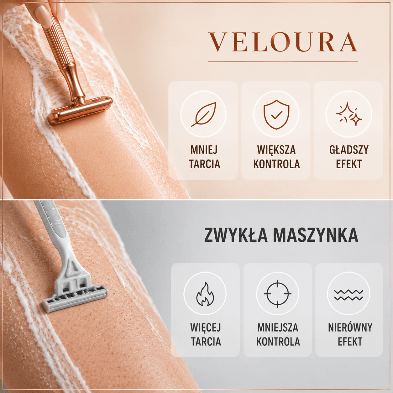 Veloura - Golenie Wreszcie Jest Przyjemne  - maszynka + 10 żyletek